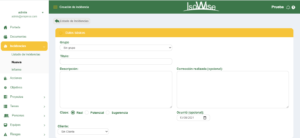 Reporte de Incidencia - No conformidad